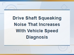 Drive Shaft Squeaking Noise That Increases with Speed: Diagnosis Guide
