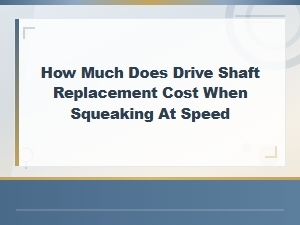 Drive Shaft Replacement Cost When Squeaking at Speed