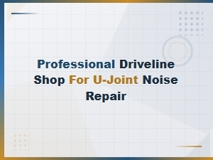 Professional Driveline Shop for U-Joint Noise Repair and Wear Diagnosis